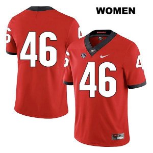 Women's Georgia Bulldogs NCAA #46 Jake Wilson Nike Stitched Red Legend Authentic No Name College Football Jersey VJR0554VW